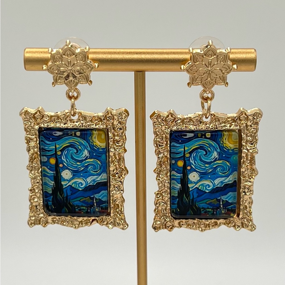 Artist-Inspired Portrait Drop Earrings - Picture 3 of 5